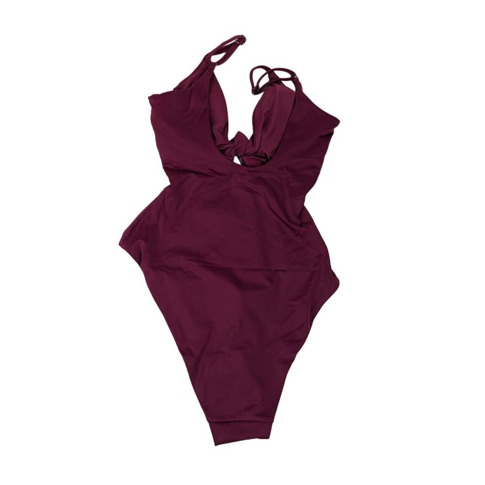 Andie Swim Santorini Plum One Piece Swimsuit XS Cut Out Bathing Suit NWT pink - Picture 3 of 6